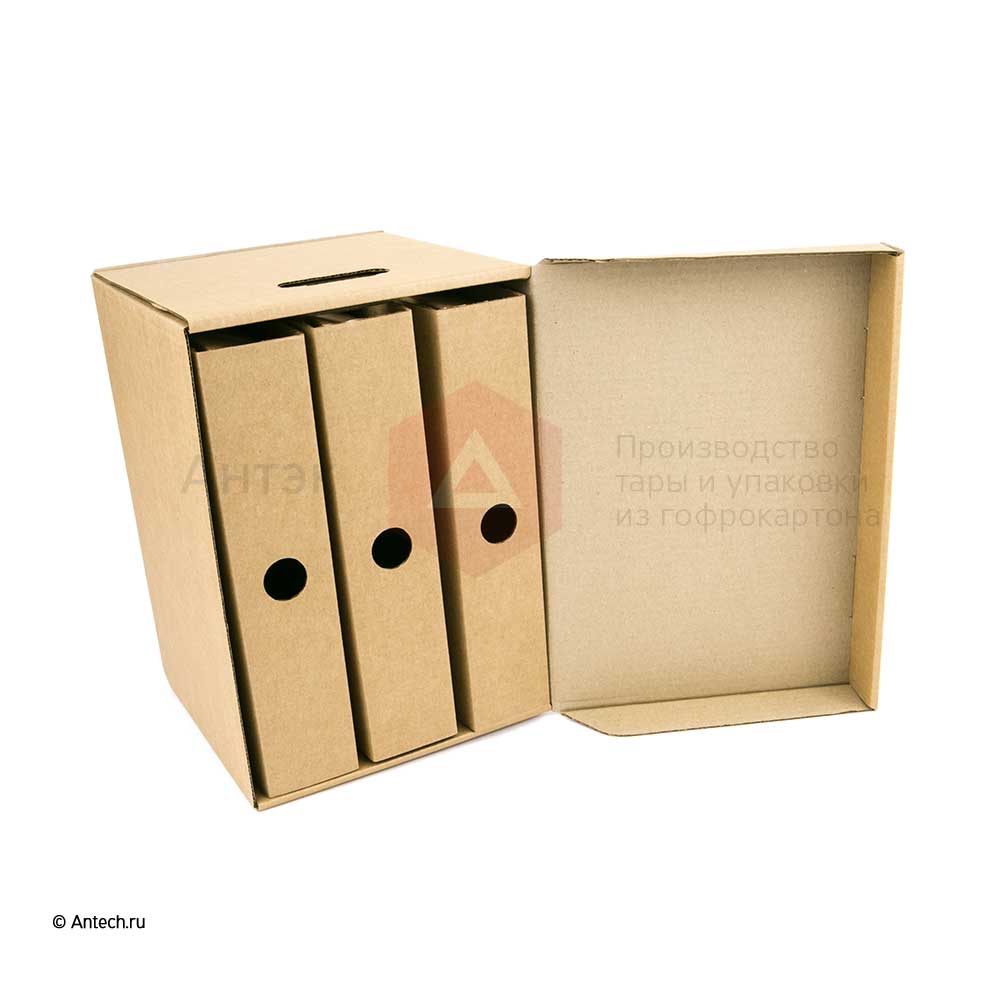 Архивная коробка А4 с откидной крышкой 325x235x235 мм Т−24B бурый (фото 5) – купить в Москве